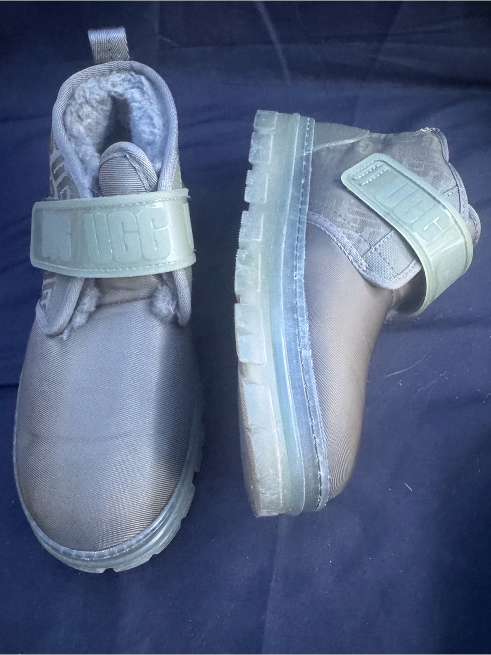UGG Kids Olive Green Strap Ankle Boots
